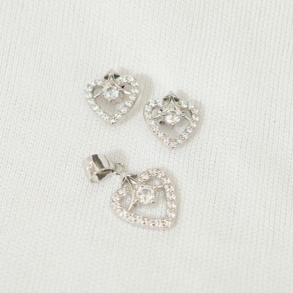 Protected Heart Earrings & Pendant Set