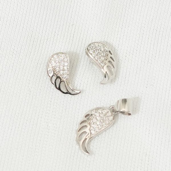 Eve's Wing Pendant & Earrings Set