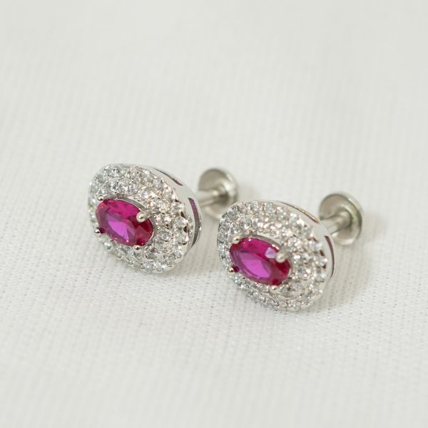 Ruby Oval Studs