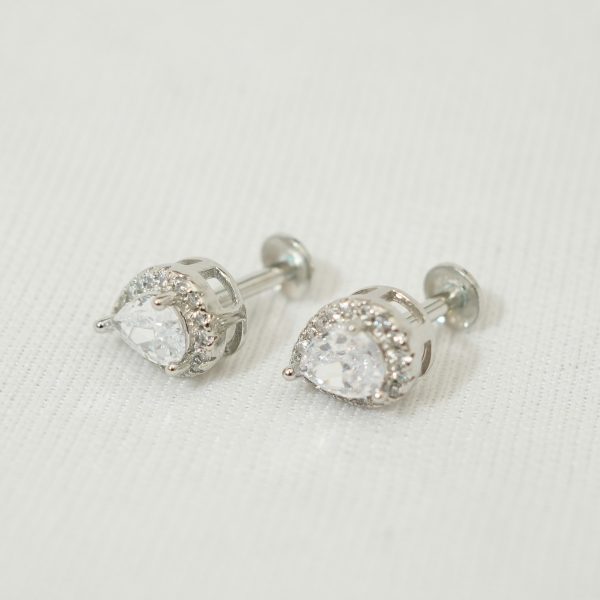 Raindrop White Stone Studs