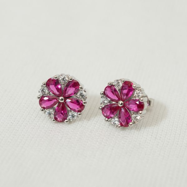 Ruby Petals Studs