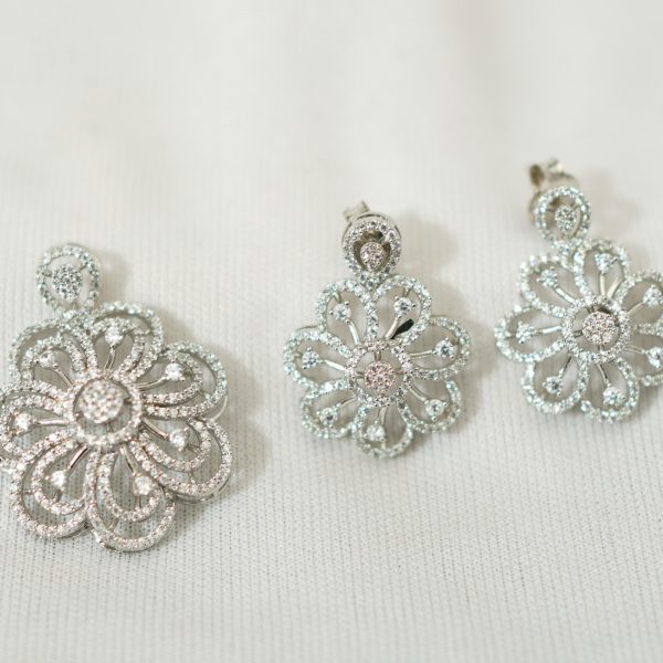 Blooming Flower Jhumka & Pendant Set